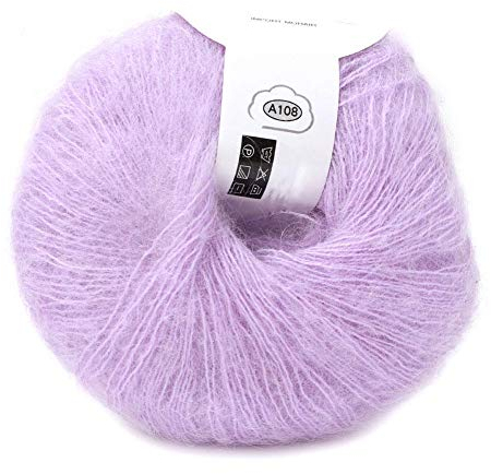 Weiche Mohair Cashmere Wolle Strickgarn leichte Hand Strickwaren Garn DIY Schal Schal Häkelgarn mit A Crochet(violett)