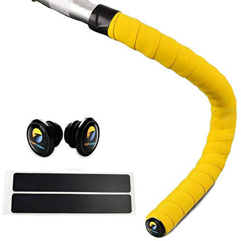 TOPCABIN Fahrrad Lenkerbänder,2 Rollen Comfort Lenkerband für Citybike Road Bike Lenker Band(Gelb)