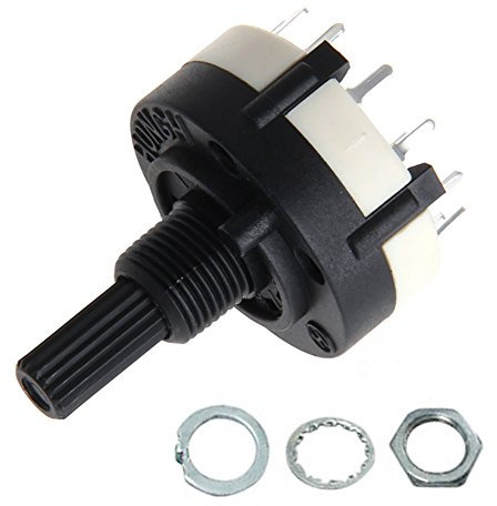 Interruptor selector giratorio de 1 , 12 bandas seleccionables, RS26