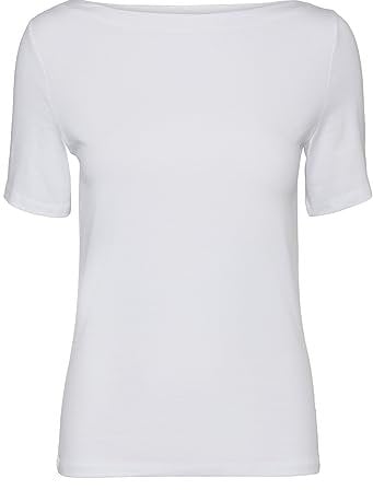 VERO MODA Womens Modal Short Sleeve Top Bright White 10
