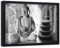 Feeby Wanddeko schwarzer Rahmen Buddha Wandbild Bambus schwarz-weiß 40x30 cm