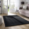 Taracarpet Supersoft kurzflor Teppich Fiona Wohnzimmer Schlafzimmer Kinderzimmer Flur Läufer waschbar rutschfest Uni schwarz 200x290 cm