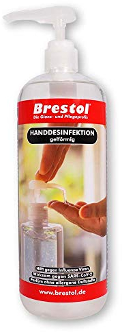 Desinfectante de manos en forma de gel, 1000 ml + 1 bomba dosificadora desinfectante para manos y manos