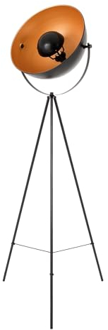 Näve Leuchten - Stehleuchte Dreibein Bernice - E27-Fassung, max. 40W - Schwarz/Gold, 150cm