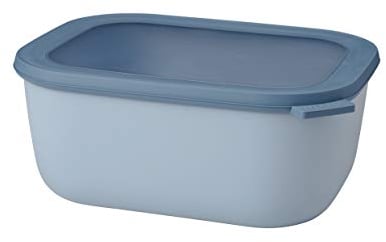 Mepal - Multi Bowl Cirqula Rectangular - Vorratsdose mit Deckel - Geeignet als Luftdichte Aufbewahrungsbox für den Kühlschrank, Mikrowellengeschirr & als Frischhaltedosen - 3000 ml - Nordic Blue