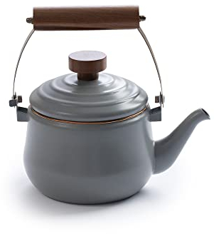 Emaille Teapot / Theepot - Stone Grey