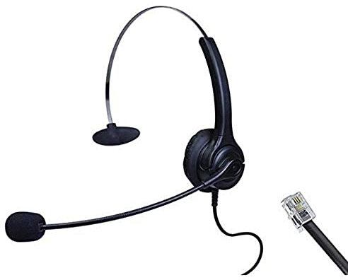 Edis EC146 Single Earpiece Headset RJ9, noise-cancelling, telephone, office, 360 degree, boom arm ear pad