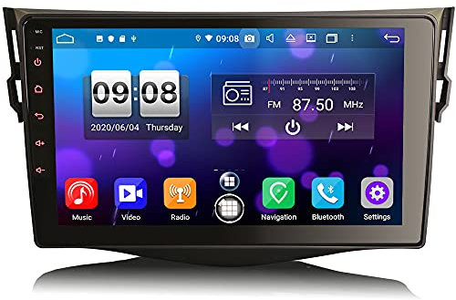 ERISIN 9 Zoll Android 12 Autoradio für Toyota RAV4 Unterstützt Carplay DSP GPS Navi AM/FM A2DP DVB-T/T2 WiFi DVR TPMS OBD DAB+ 8-Kern 4GB RAM+64GB ROM