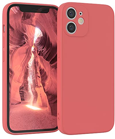 EAZY CASE - Silikonhülle für iPhone 12 Mini Hülle Silikon Case Rot weich stoßfeste Handyhülle Schutzhülle mit Kameraschutz Dünn Premium Schutz Cover TPU Phone Bumper in Pastell Hellrot Matt