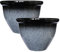 simpa Speckle Glaze Effect Plastic Planter Pots - GREY, Set of 2 Pots - 30cm (H) x 39.5cm Diameter
