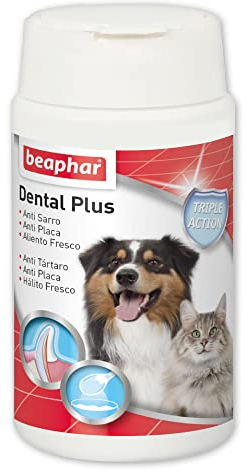 Beaphar Dental Plus | Polvo Dental para Perros y Gatos | Previene Placa y Sarro | Elimina Mal Aliento | Formulación Enzimática | 100% Algas Pardas Naturales | Sin Azúcares | 75g
