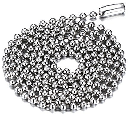 SINLEO Titanium Stainless Steel Small Beads Ball Chain Necklace for Men Women 24-38 Inches Silver Black Gold, Metal, No Gemstone