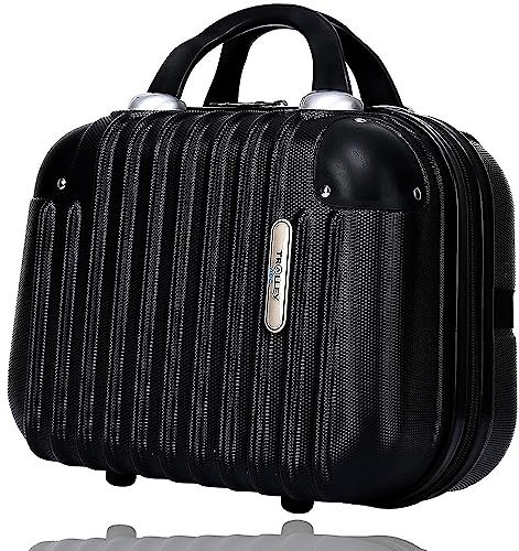 TROLLEY ADC - Vanity Case Rigide 21x29x11cm - 1,2Kg - 11 Litres - Trousse de Toilette Femme Homme - Solide 100% ABS Idéal Pour Partir en Week-end ou en Voyage - Collection Corner - Noir
