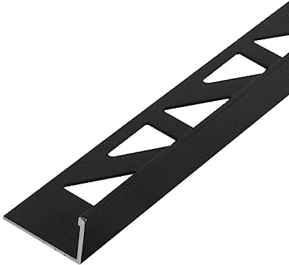 Dalsys Fliesenschiene Winkelprofil Aluminium (eloxiert) Schwarz 2m x 10mm, Fliesenprofil
