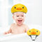 JOFONY Duschhaube Kinder,Haarwaschhilfe Kinder,Verstellbarer Haare Waschen Kinderschutz,Silikon Augenschutz Schutzkappe für Babydusche und Shampoo(Ente Gelb)