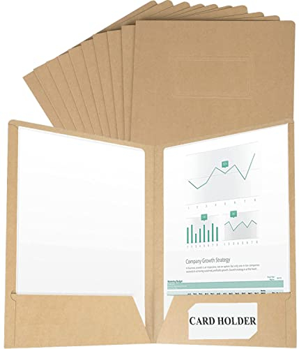 10 Stück Kraft Dokumentenmappe Mappe A4 Ordner Set mit 2 Fächern Aktenordner Recycling Karton A4 Aufbewahrungsmappe Bewerbungsmappen Präsentationsmappe A4 POP Mappen Projektmappe für Präsentationen