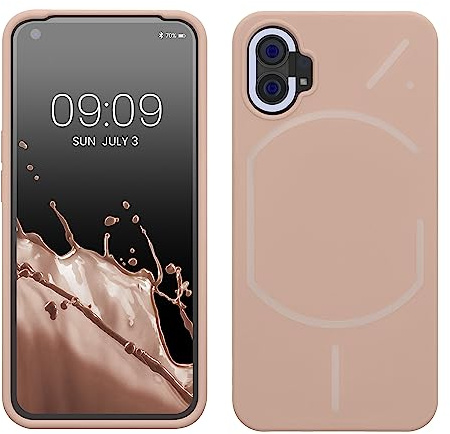 kwmobile Handyhülle für Nothing Phone (1) Hülle - Case Silikon - Kabelloses Laden - Schutzhülle Cover in Altrosa matt