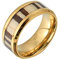 KnBoB Ring für Männer, Titan Ring Gold Holz Muster Hochzeitsringe Eheringe Größe 65 (20.7)