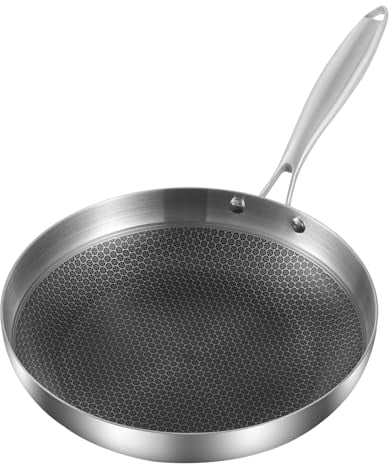 DERUI CREATION Stainless Steel Frying Pan 28cm Non-Stick Pan Induction Cooking Pan Skillet (11 Inch)