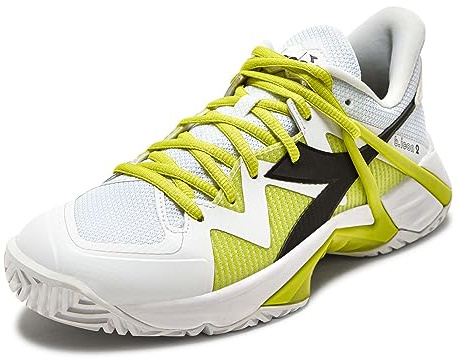 Diadora Women's B.Icon 2 Clay Tennis Shoe (White/Black/Evening Primrose, 8.5)