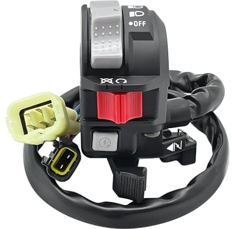 Mabutingti Lenkerschalter Links für Yamaha Raptor 350 660 YFM350 YFM660R Grizzly 350 400 660 YFM350 YFM400 YFM660F Kodiak 400 450 Wolverine 350 450 Ausschalter Einschalter Knopf Scheinwerferschalter