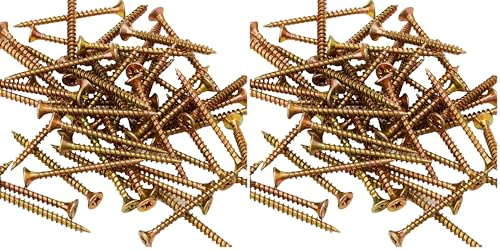 ForgeFix Multi-Purpose Single Thread Screws | 3.5 x 40mm | Zinc Yellow Passivated | Box 200 (Pack of 2)