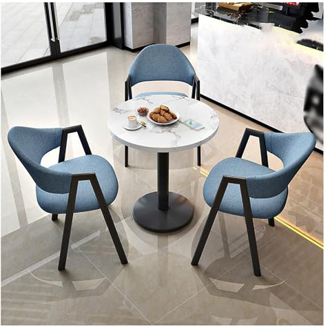 Büro-Empfangsraum-Clubtisch,Couchtisch Und Stuhl-Set,Platzsparende Möbel,Küche Runder Tisch Und Vier Stühle,Konferenztische,Besprechungstisch,Verhandlungstisch,Kleiner Raum,Verkaufsbüro (Color : Blue
