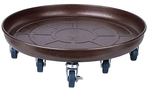 SIAMO Großer Pflanzkorb mit Rädern, 45,7 cm, Kupfer, Pflanzenständer mit Rädern, 272 kg Kapazität, Gartenpflanzentopf-Mover, rollender Pflanzwagen, rollender Pflanzgefäß-Untersetzer, für drinnen und