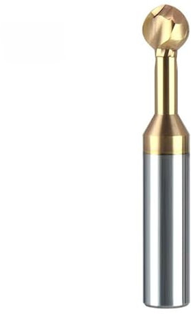 1 Stück Wolframbeschichtete Lutscher-Kugelschneider-Legierung für Aluminiumbogen-Kugelkopf-Fräser, Formfräserkugel R1-R6 mm (Farbe: für Stahl_R1XD4X50L, Größe: 2F HRC60)