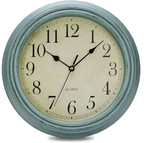 VINILITE Wanduhr Vintage Retro Wanduhren Geräuschlos Klassisch Dekor Wanduhr Ohne Tickgeräusche für Küche, Wohnzimmer, Schlafzimmer, Büro