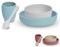 Divergiana - Vajilla bebe silicona -Plato bebe con ventosa libre de BPA 4 piezas -Vajilla infantil para regalo - Plato ventosa bebe con vaso cuenco cuchara - Vajilla silicona diseño divertido bebes