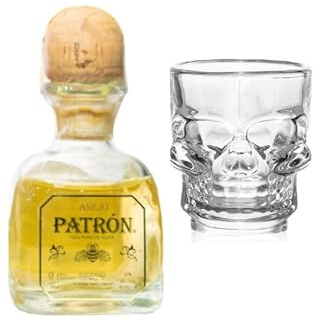 Patron Tequila Anejo 50ml with Shot Glass | Miniature Alcohol | All Occasion Gift