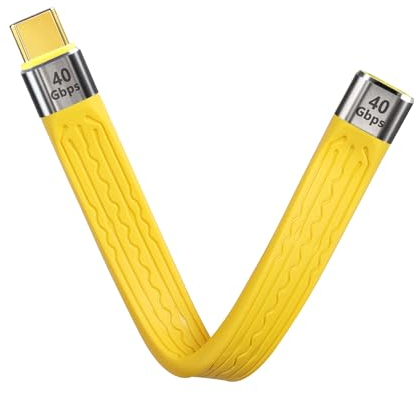 SinLoon 40Gbps USB4 Type C Extension Cable 100W PD Fast Charging 8K USB C to USB C Flat Slim FPC Data Cable for Laptop & Phone (Female to Male)