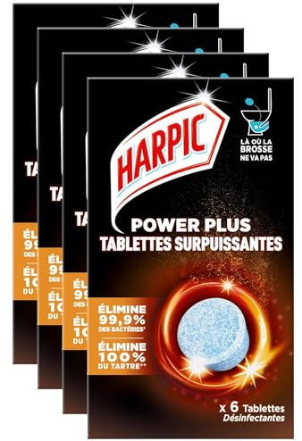 HARPIC Lot de 4 x 6 Tablettes Power Plus Désinfectantes