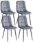 Colenis® - Chaises de Salle à Manger Ela - Lot de 4 - Gris - Velours - Cuisine, Chambre à Coucher, Salon - Pieds en Métal Stable
