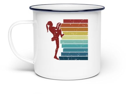 Generisch Retro Boulder Escalada Deportiva Escalada Velocidad Kraxler Escalada - Taza de Esmalte, Blanco, EinheitsgrÃÃ e