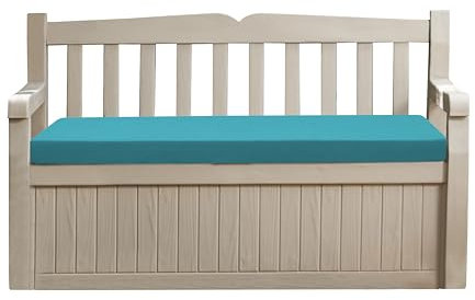 Sapphire Collection Premium Outdoor Bench Seat Pad | Water Resistant Cushion for Iceni & Eden Storage Benches 128x50cm | Comfortable Patio Furniture Swing Bench Pads (Aqua)