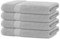 BANANALU 4 Handtücher Set 50x100cm 100% Baumwolle Gästehandtücher Handtuch Hellgrau
