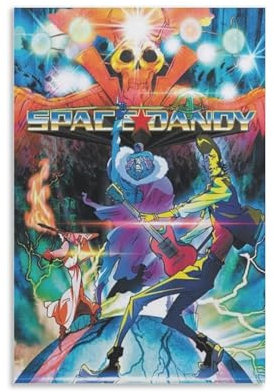 SUELEY Anime-Poster mit Weltraum-Dandy-Motiv, 1 Leinwandbild, Wandkunst, dekoratives Bild, Drucke, moderne Dekoration, 50 x 75 cm