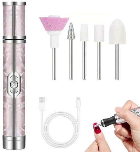 Electric Nail Files, Professional 4 Speeds Electric Nail File for Thick Toe Nails, Manicure and Pedicure Tools Nail Polishing Nursing Peeling Removing Grinding Edge Shaping for Nail Art DIY, Home Use