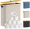 Lifewit 30L Toilettenpapier Aufbewahrungskorb, Bambus Badezimmer Organizer, Badezimmer Aufbewahrungsschrank, Toilet Paper Behälter mit Deckel, 41.5 x 17 x 41 cm, Beige
