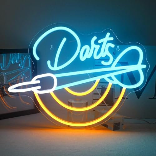 Dart Board Neon Sign – Game Room, Home Bar, Man Cave, and Party Decor Dartboard Neon Light Sign | Aesthetic Neon Light for Beer Bars, Clubs, Living Rooms & Game Nights 16.5″ × 12.2″