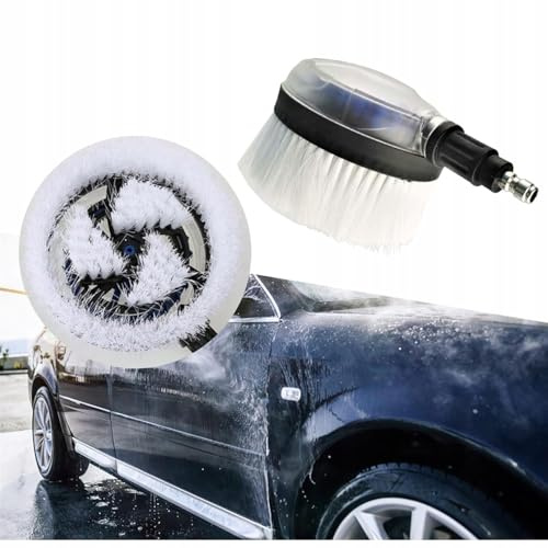 Rosfix Spazzola Rotante HydroBrush Pro360 – Testina per Idropulitrice 1/4QC | Setole Morbide, Corpo Trasparente | Auto, Vetri, Facciate | Accessorio Pulizia Alta Pressione