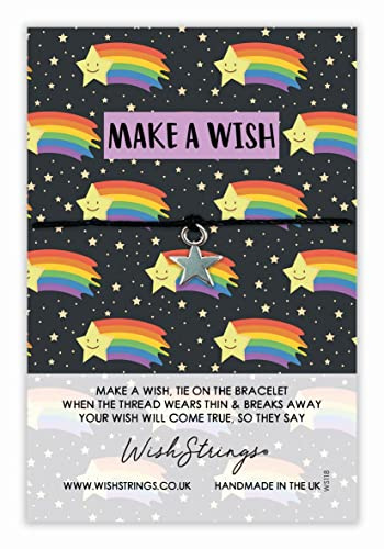 Make a Wish Shooting Star Wish String Bracelet with Lucky Charm Sentimental Gift SWS008