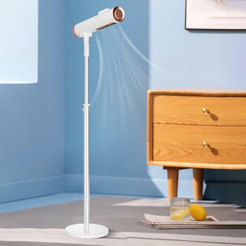Secador de Pelo de pie con Altura y ángulo Ajustables, Soporte Manos Libres, Control de múltiples velocidades, diseño de Doble Salida de Aire, Ideal para el hogar, Mujeres