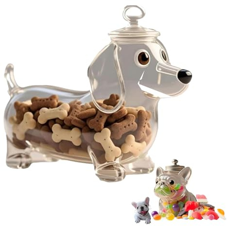 Bonbonglas mit französischer Bulldogge, Dackel, Snackglas für Kekse, Süßigkeiten, Leckerli-Glas, für Kekse, Süßigkeiten, Kaffeepads, Haustierliebhaber, Geschenk (B)