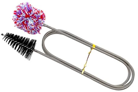 Saxophon Flexibel Reinigungsbürste Doppelseitig für Blasinstrumente | Nylon, Baumwolle und Edelstahl, Silber, für Anfänger und Liebhaber, Vielseitig Einsetzbar