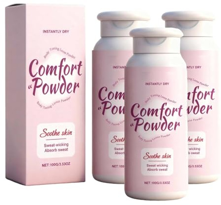 Körperpuder für Frauen, Comfort Deo Puder gegen Schwitzen, Reibungsreduzierend für Oberschenkel und Intimbereich (3)