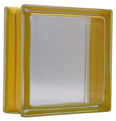 Basic Glasbaustein Vollsicht Reflex Verkehrsgelb, 19x19x8 cm - 6 Stück