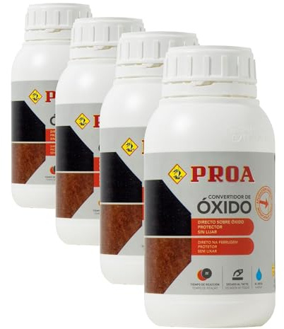 Convertidor de Óxido. 500 ML. Paraliza el óxido. Al agua. Transformador de óxido. PROA. (Paquete de 4)